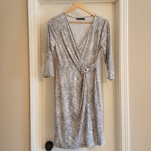 NEW No Tag, Snake Print Faux Wrap Dress